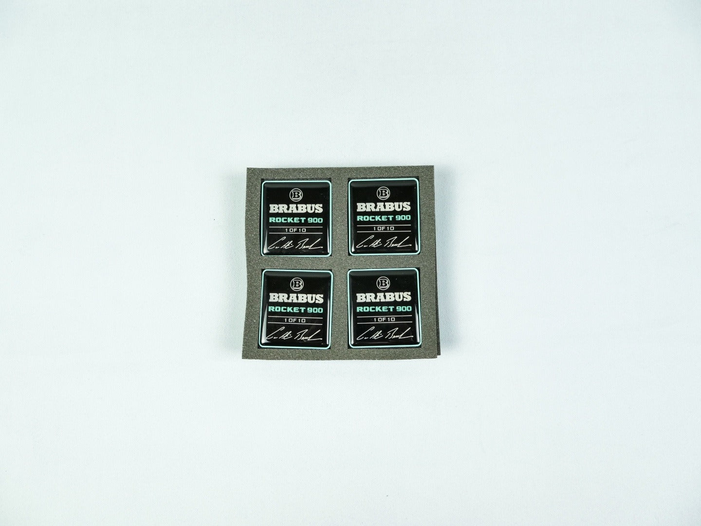 Metal Brabus Rocket G900 Tiffany blue seats emblem set for Mercedes-Benz W463A - Custom Class