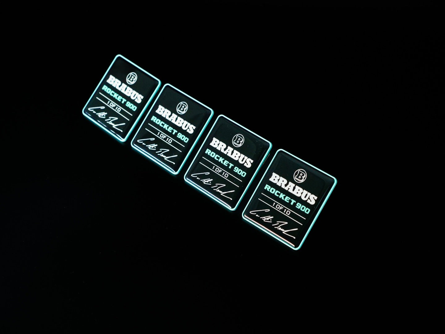 Metal Brabus Rocket G900 Tiffany blue seats emblem set for Mercedes-Benz W463A - Custom Class