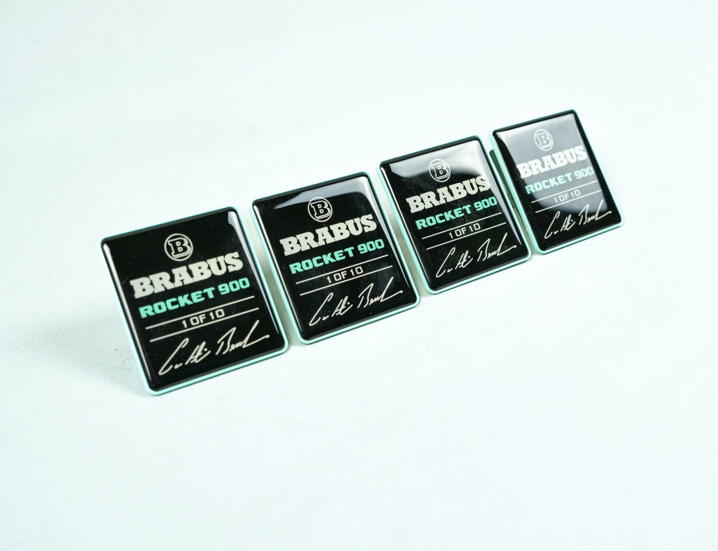 Metal Brabus Rocket G900 Tiffany blue seats emblem set for Mercedes-Benz W463A - Custom Class