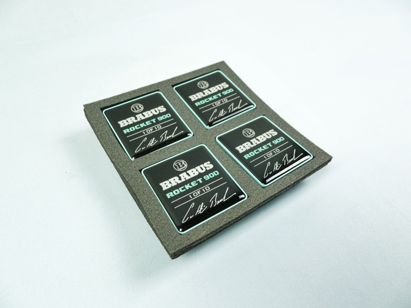 Metal Brabus Rocket G900 Tiffany blue seats emblem set for Mercedes-Benz W463A - Custom Class