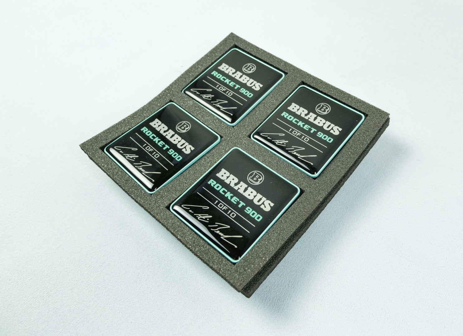 Metal Brabus Rocket G900 Tiffany blue seats emblem set for Mercedes-Benz W463A - Custom Class