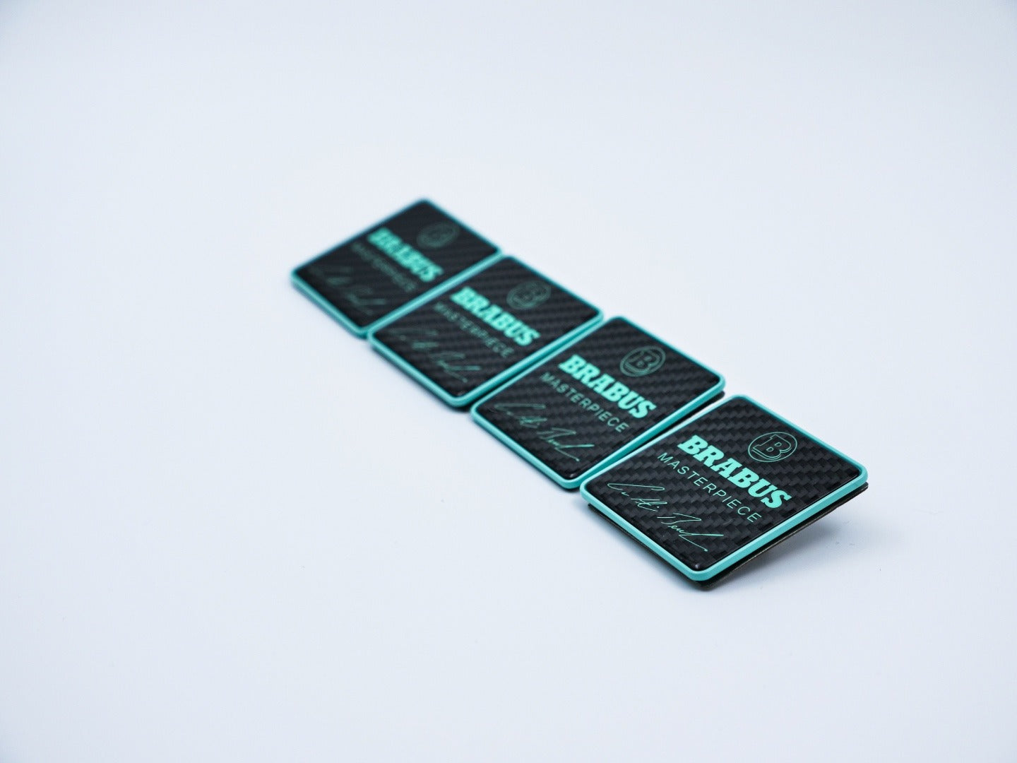 Metal with carbon Brabus Masterpiece tiffany blue seats emblem set for Mercedes-Benz W463A - Custom Class