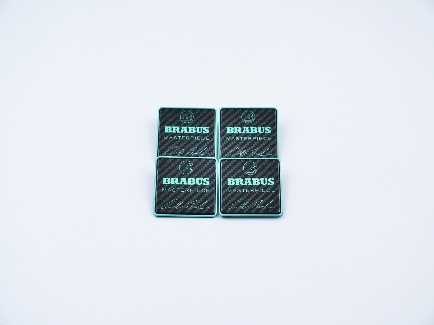 Metal with carbon Brabus Masterpiece tiffany blue seats emblem set for Mercedes-Benz W463A - Custom Class