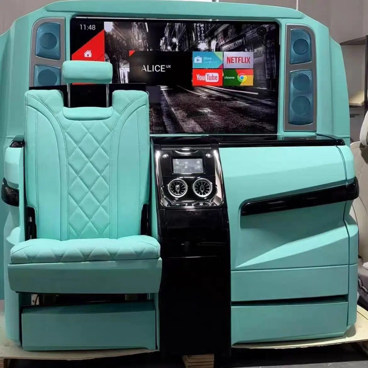 Multifunctional Rear Partition Wall with Monitor & Folding Seats for Mercedes-Benz V-Class W447 (2016–2024)