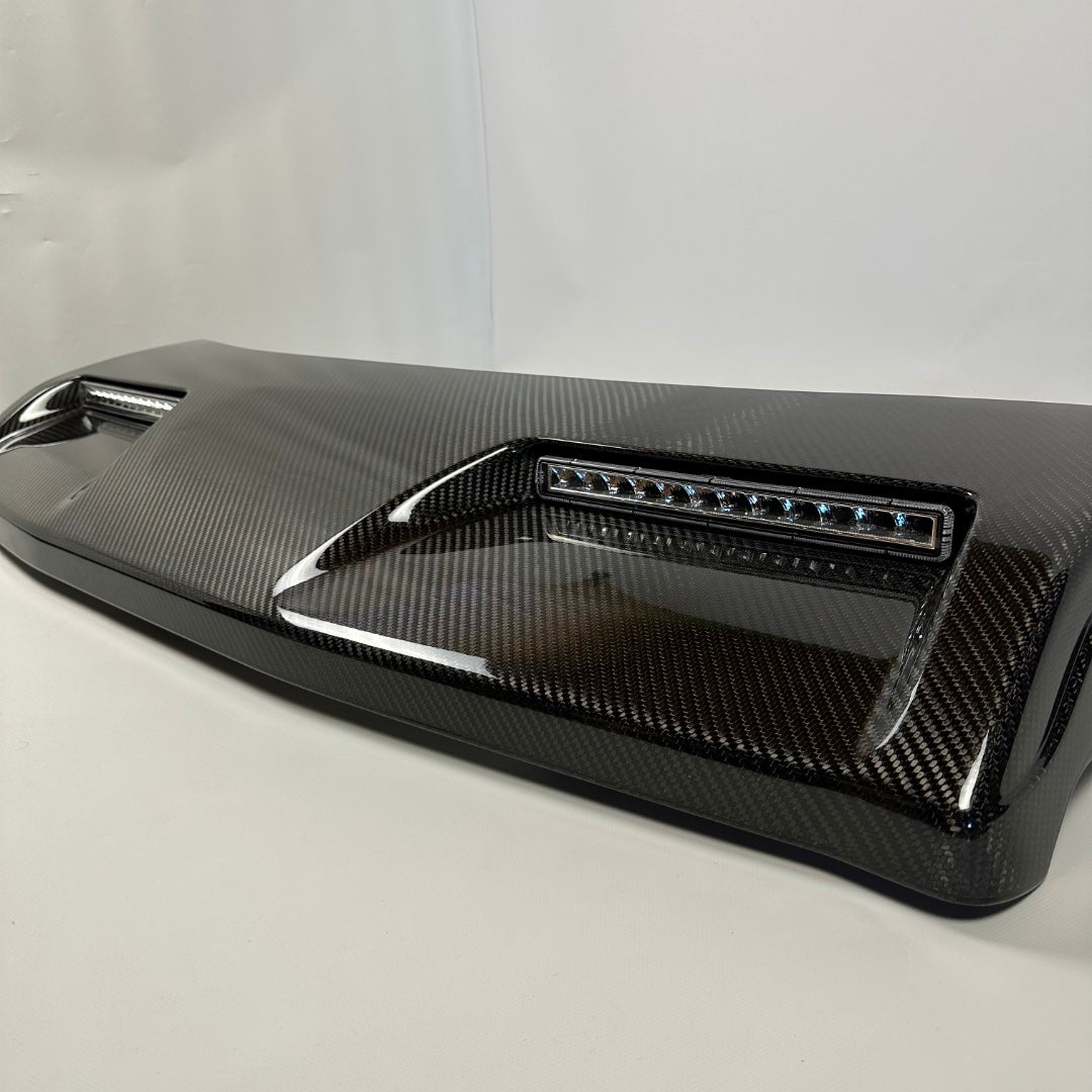 OEM Front roof carbon spoiler 4x4 with original LEDs for Mercedes W463A W464 - Custom Class