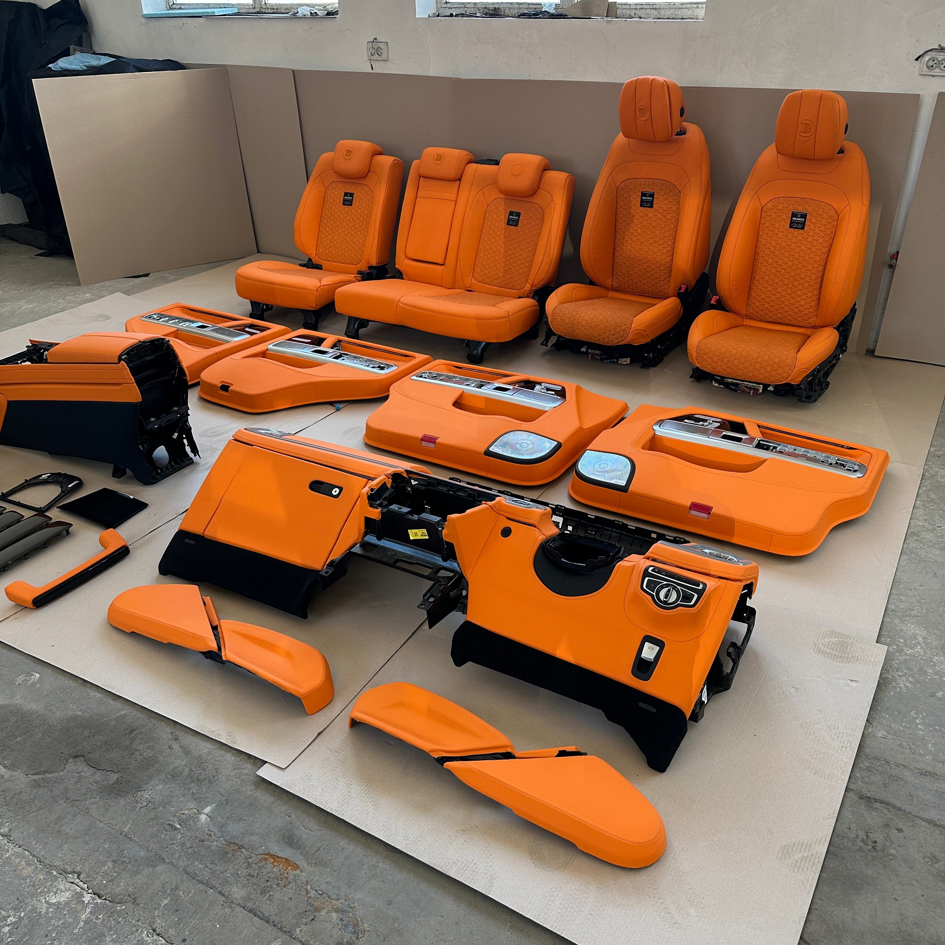 Orange interior upholstery trim remanufacture Mercedes Benz W463A G-Class G-Wagon