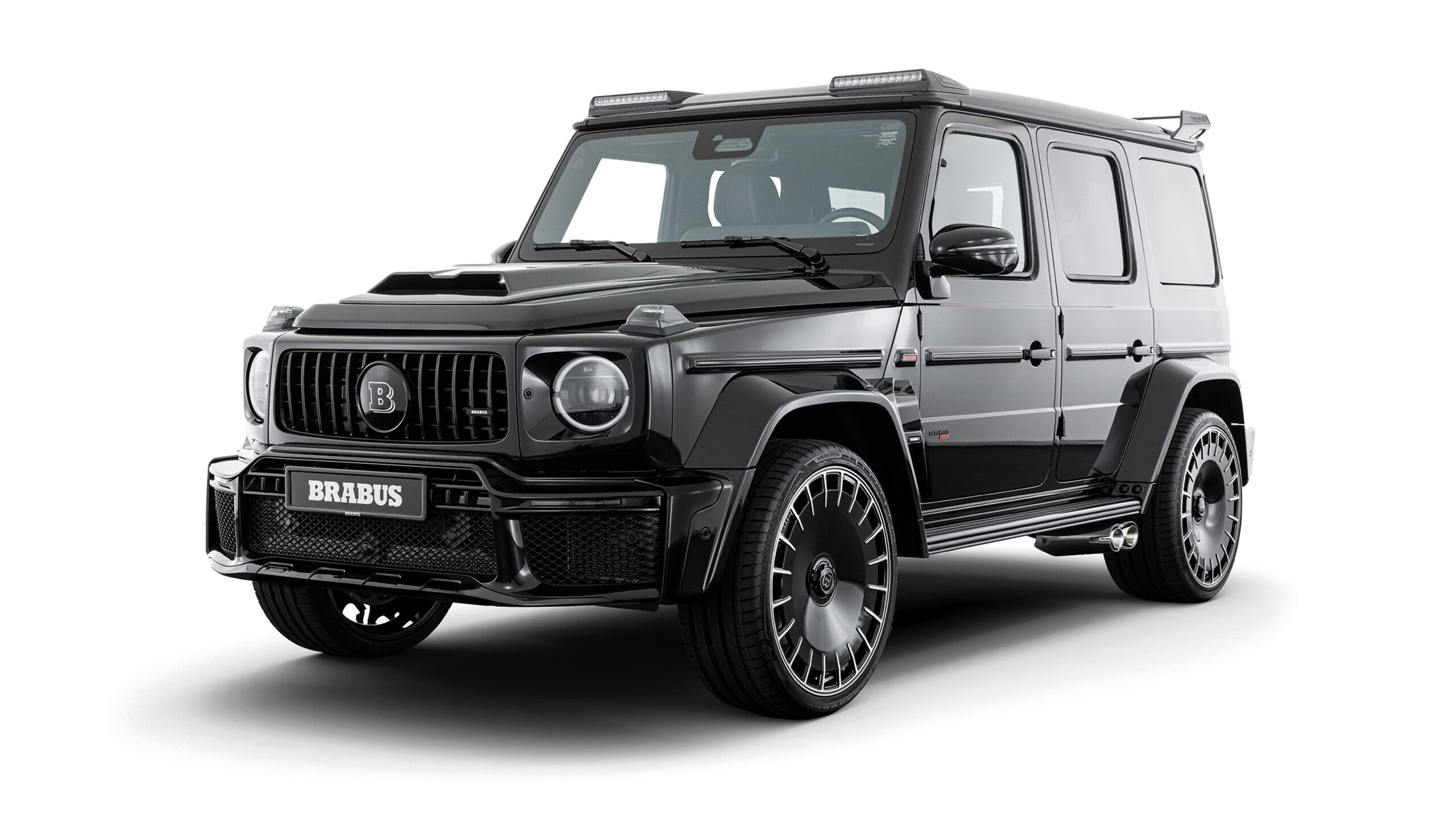 Plastic Brabus Widestar body kit for Mercedes-Benz G-Class W465 2024+ from Custom Class, featuring front and rear bumpers, fender flares, and side skirts.