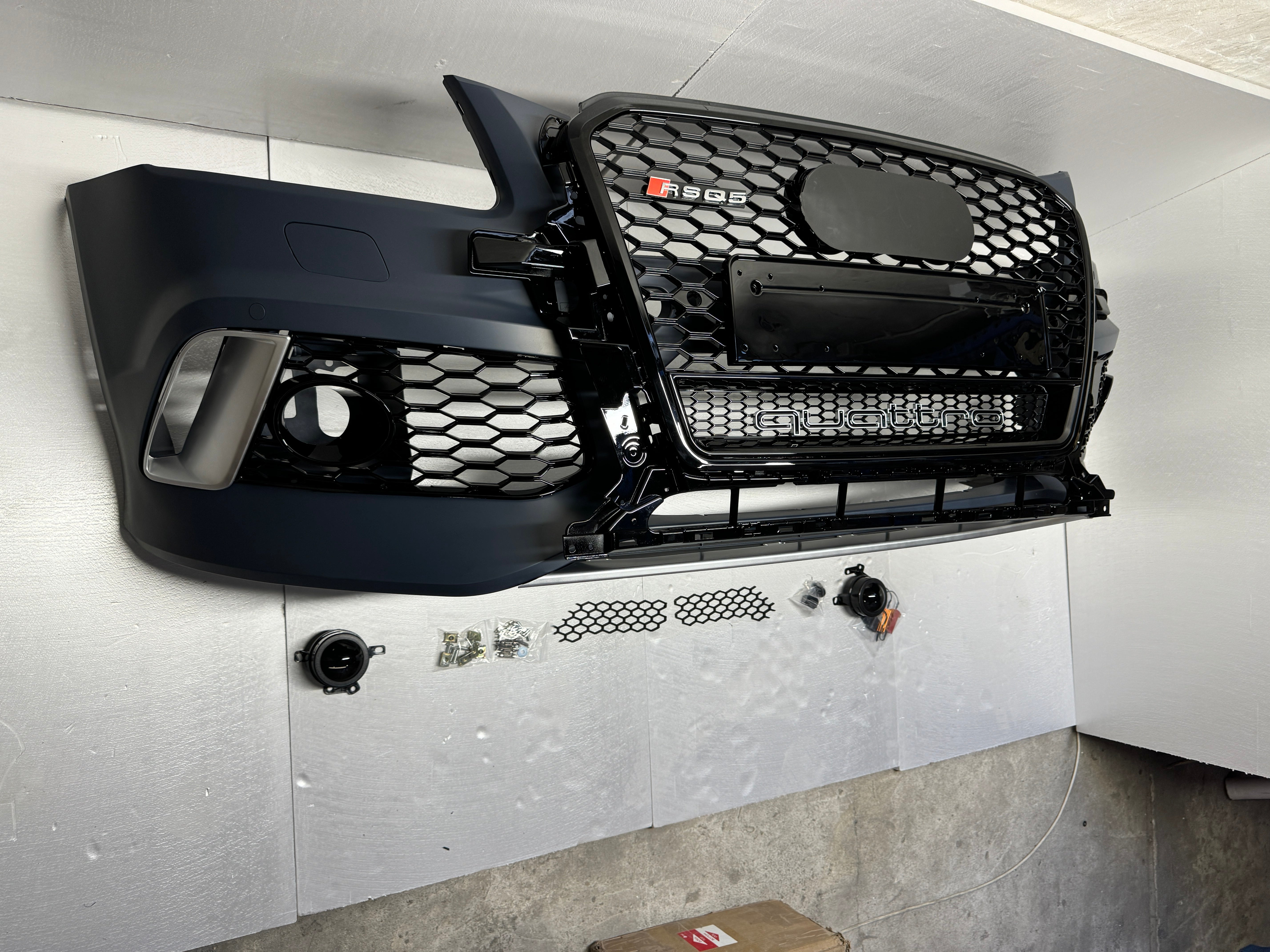 RSQ5 front bumper with black radiator grille Quattro (with fog lights holes) for Audi Q5 8R 2012-2015 - Custom Class