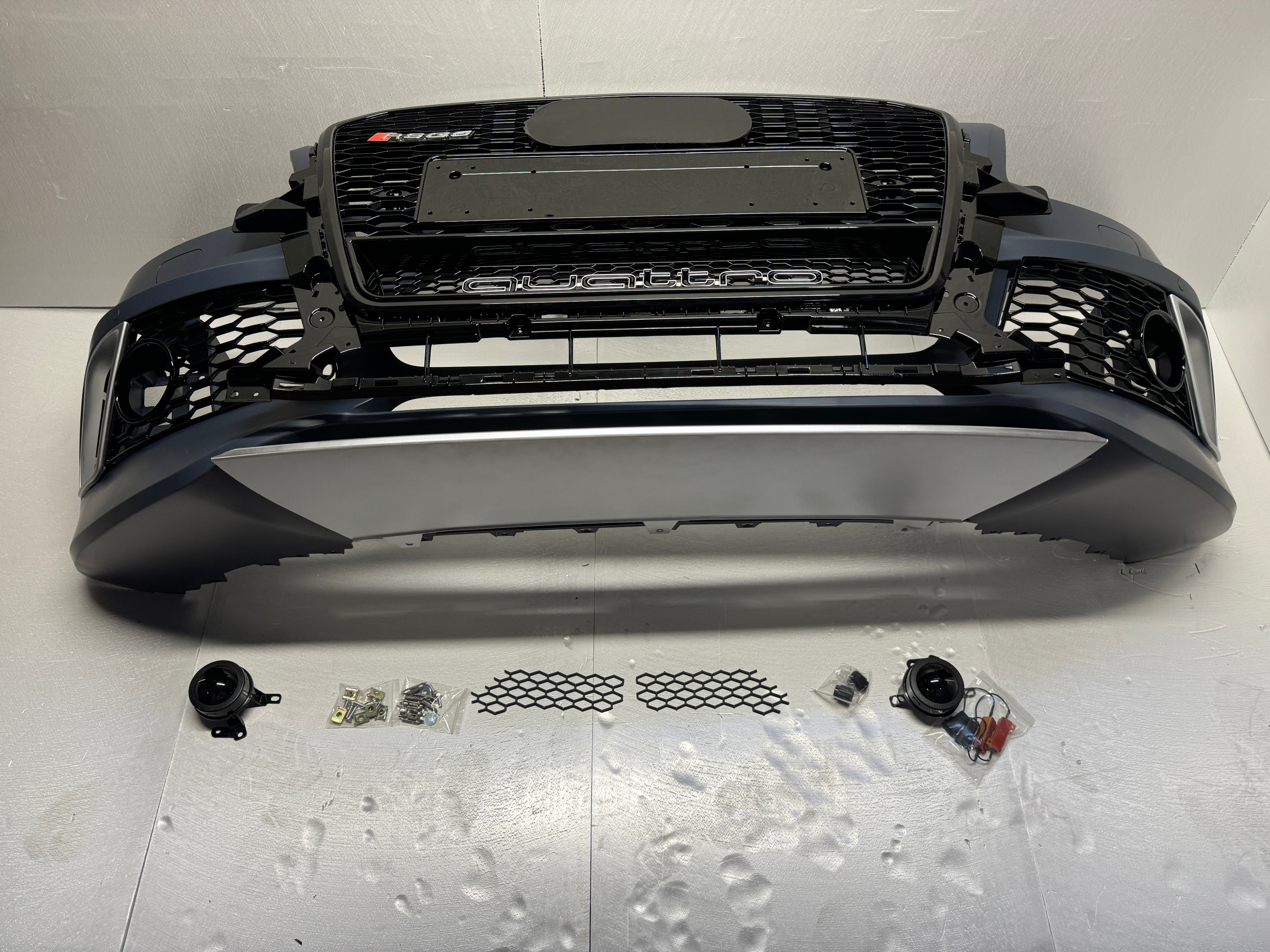 RSQ5 front bumper with black radiator grille Quattro (with fog lights holes) for Audi Q5 8R 2012-2015 - Custom Class