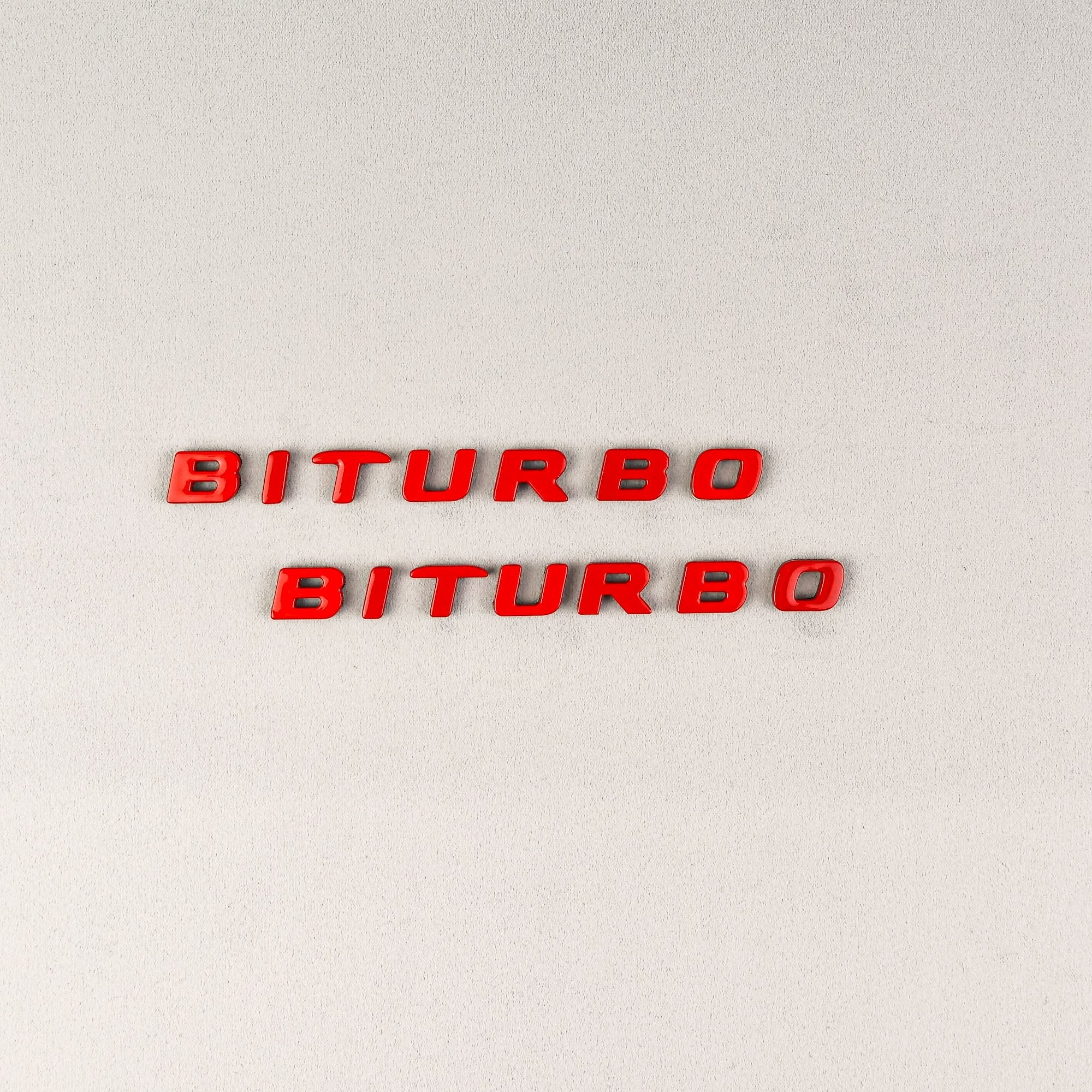 Red Metal Brabus BITURBO Side logo badge set for Mercedes-Benz W463A W465 - Custom Class