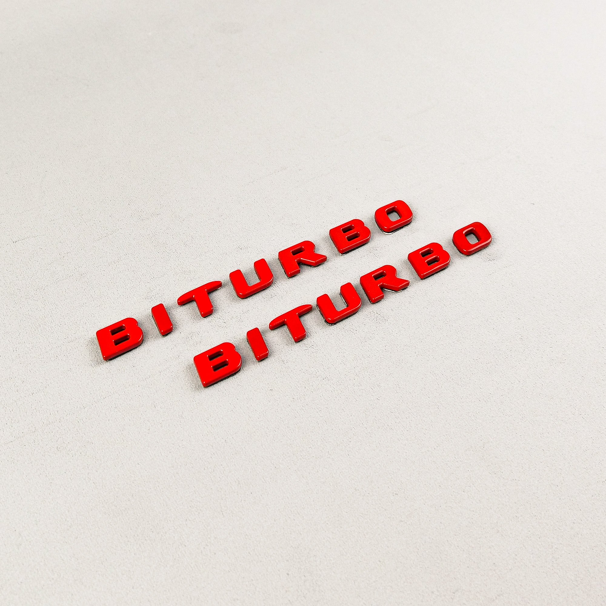 Red Metal Brabus BITURBO Side logo badge set for Mercedes-Benz W463A W465 - Custom Class