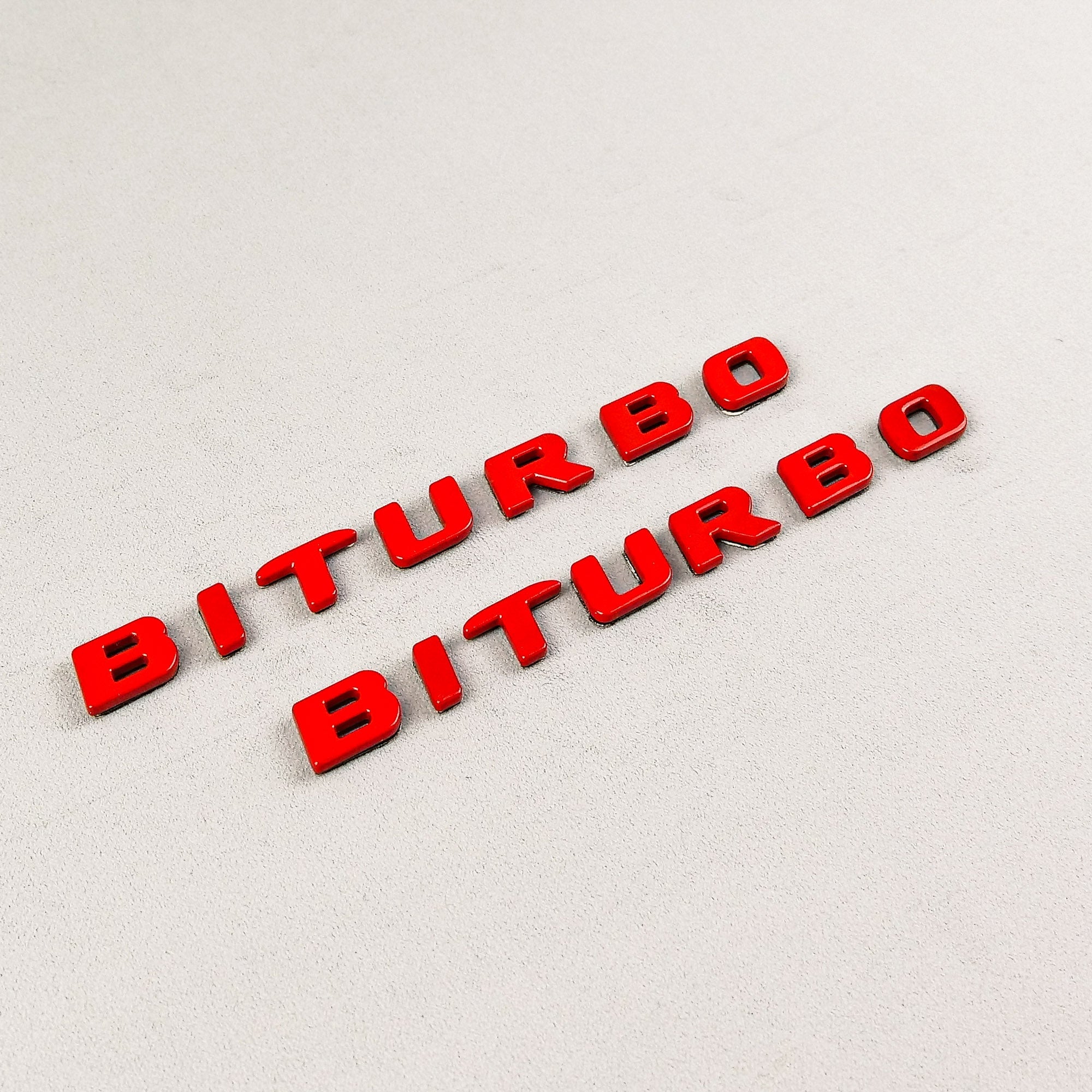 Red Metal Brabus BITURBO Side logo badge set for Mercedes-Benz W463A W465 - Custom Class