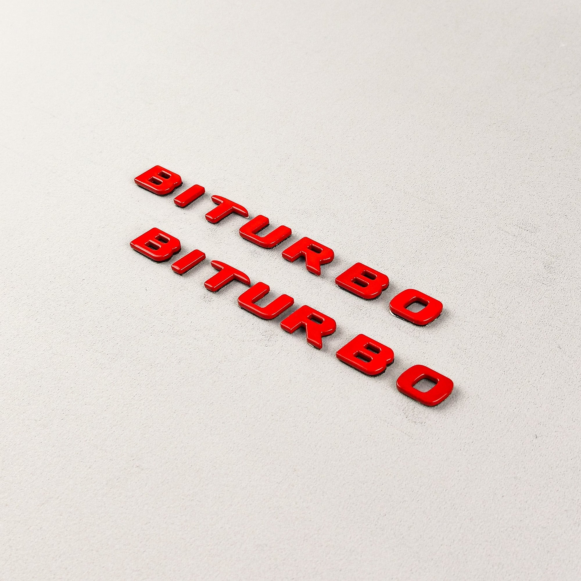 Red Metal Brabus BITURBO Side logo badge set for Mercedes-Benz W463A W465 - Custom Class