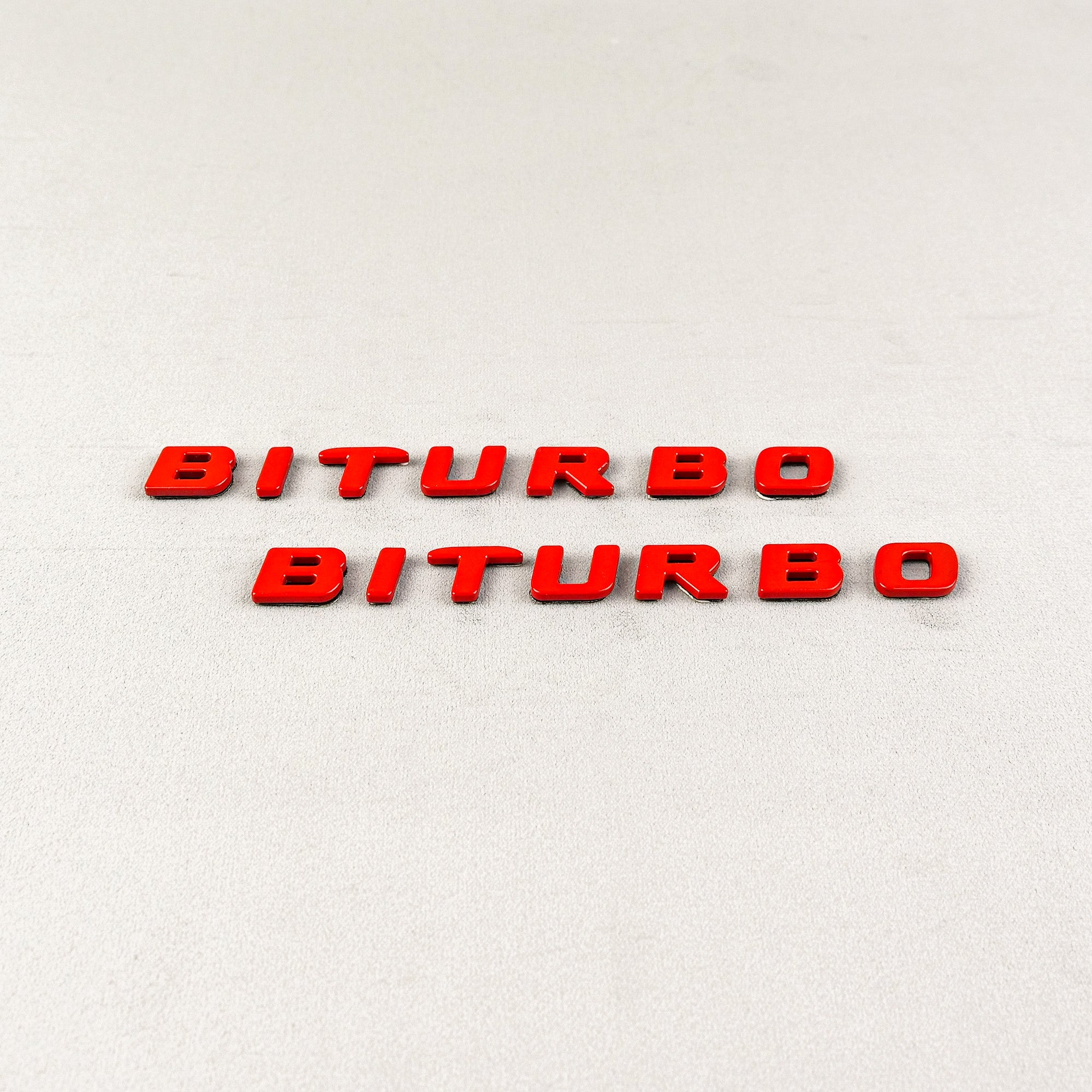 Red Metal Brabus BITURBO Side logo badge set for Mercedes-Benz W463A W465 - Custom Class