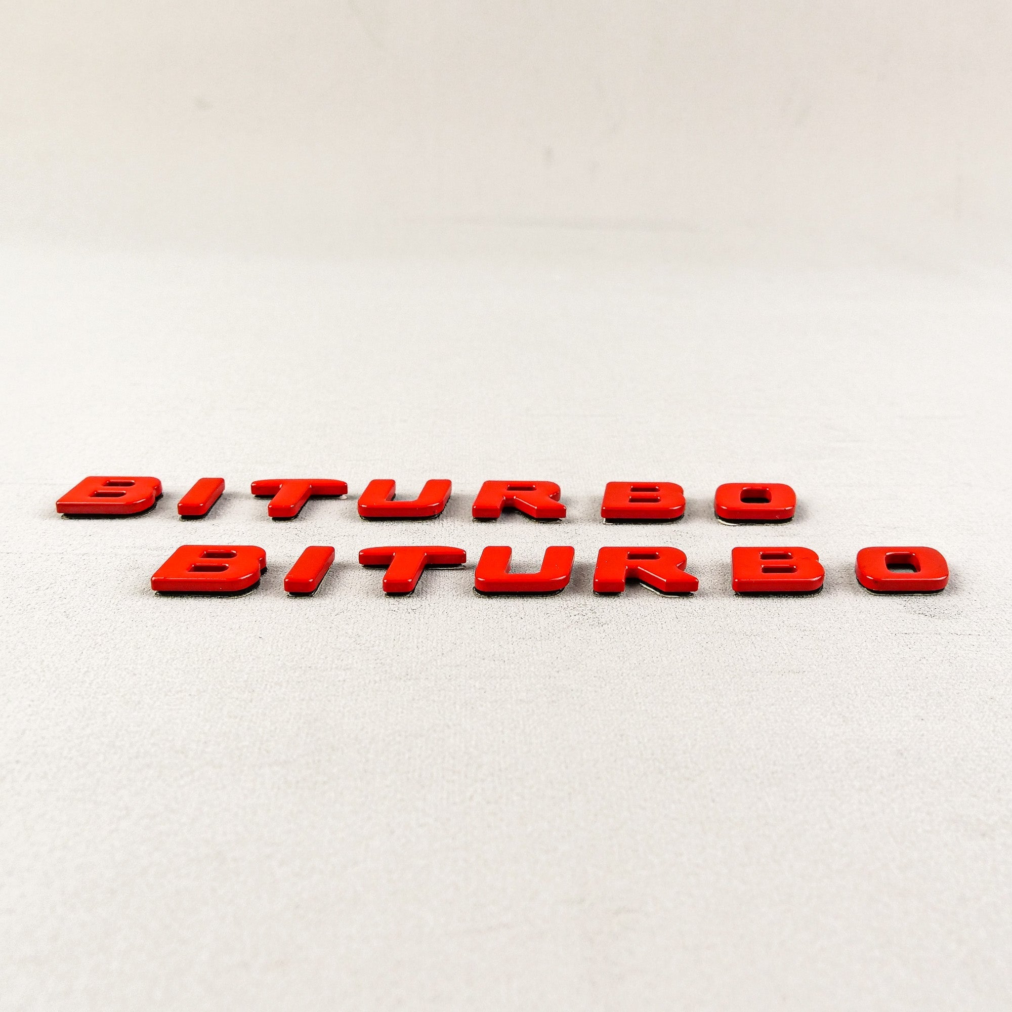 Red Metal Brabus BITURBO Side logo badge set for Mercedes-Benz W463A W465 - Custom Class