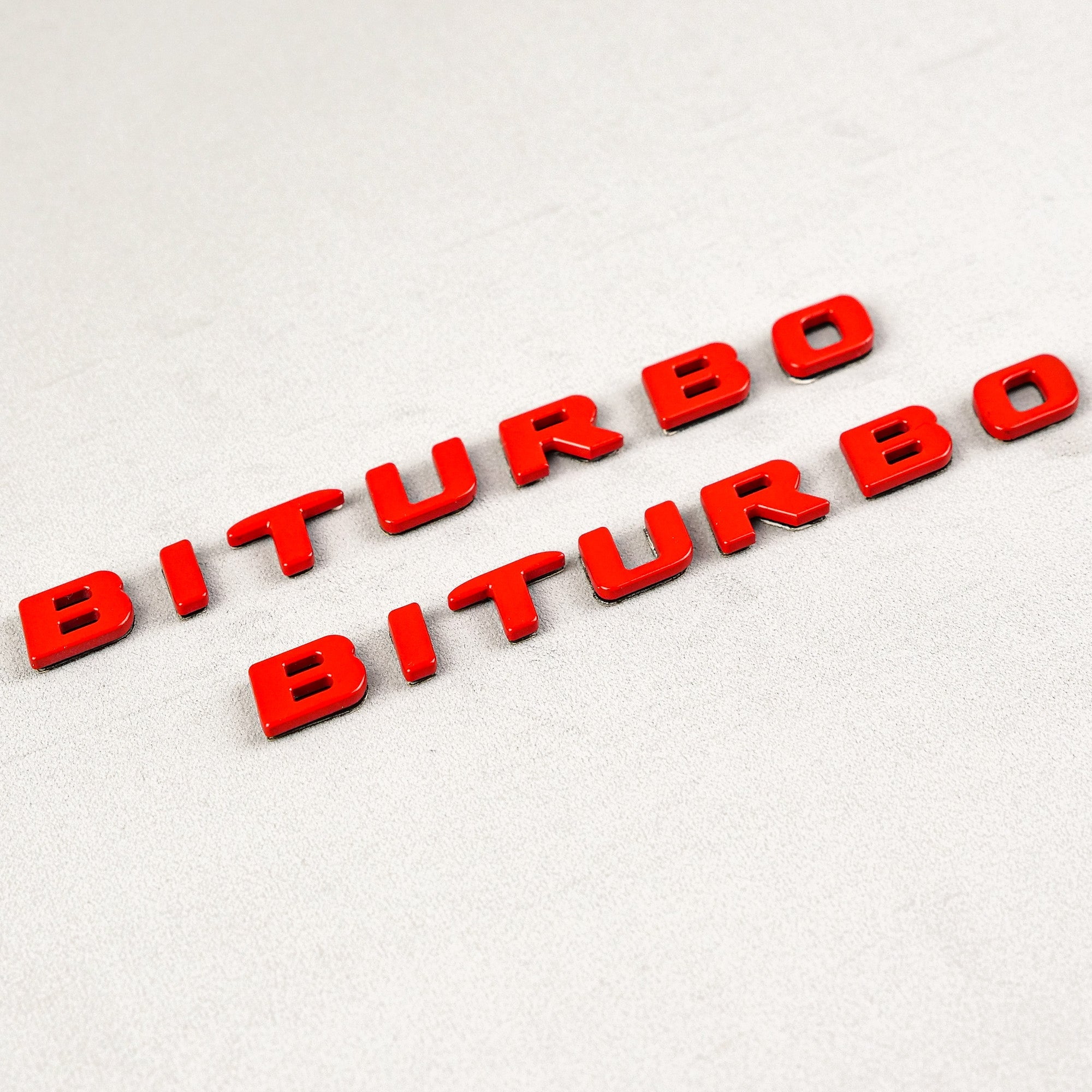 Red Metal Brabus BITURBO Side logo badge set for Mercedes-Benz W463A W465 - Custom Class