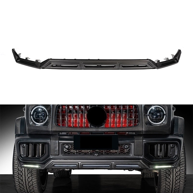 Rowen Style Front Bumper Lip Carbon for Mercedes-Benz W465 G-Class