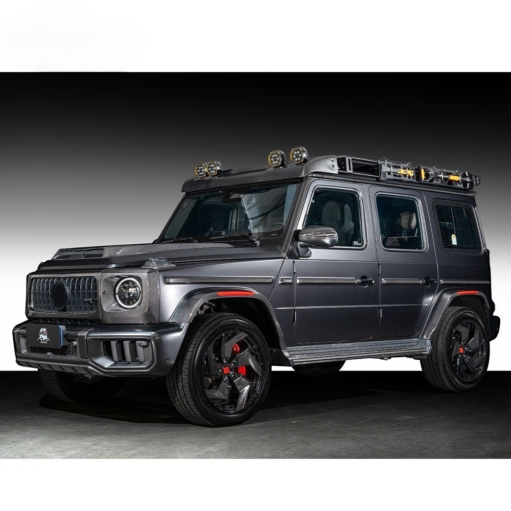 Rowen Style Front Bumper Lip Carbon for Mercedes-Benz W465 G-Class