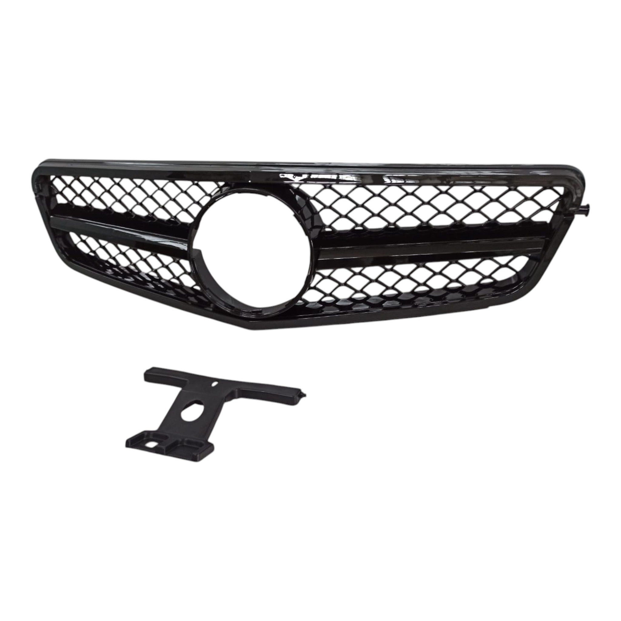 SL black front radiator grille for Mercedes C-Class W204 (2007-2014) from Custom Class, offering a sleek and sporty upgrade.