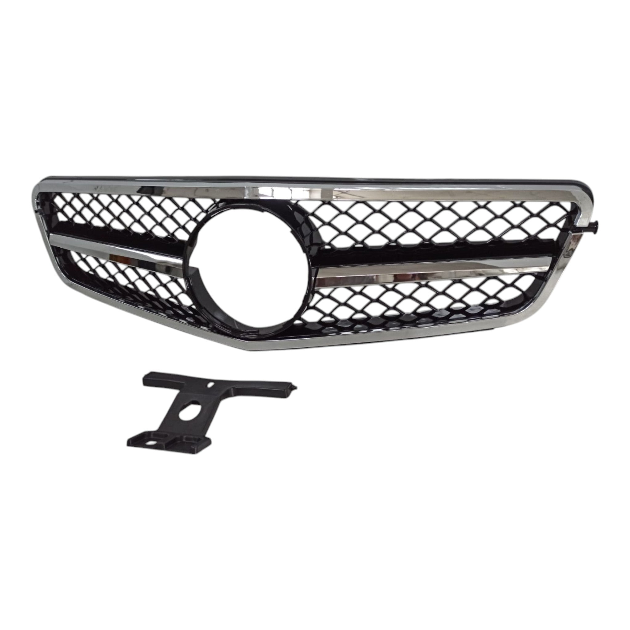 SL chrome black front radiator grille for Mercedes C-Class W204 (2007-2014) from Custom Class, featuring a stylish and sporty design.