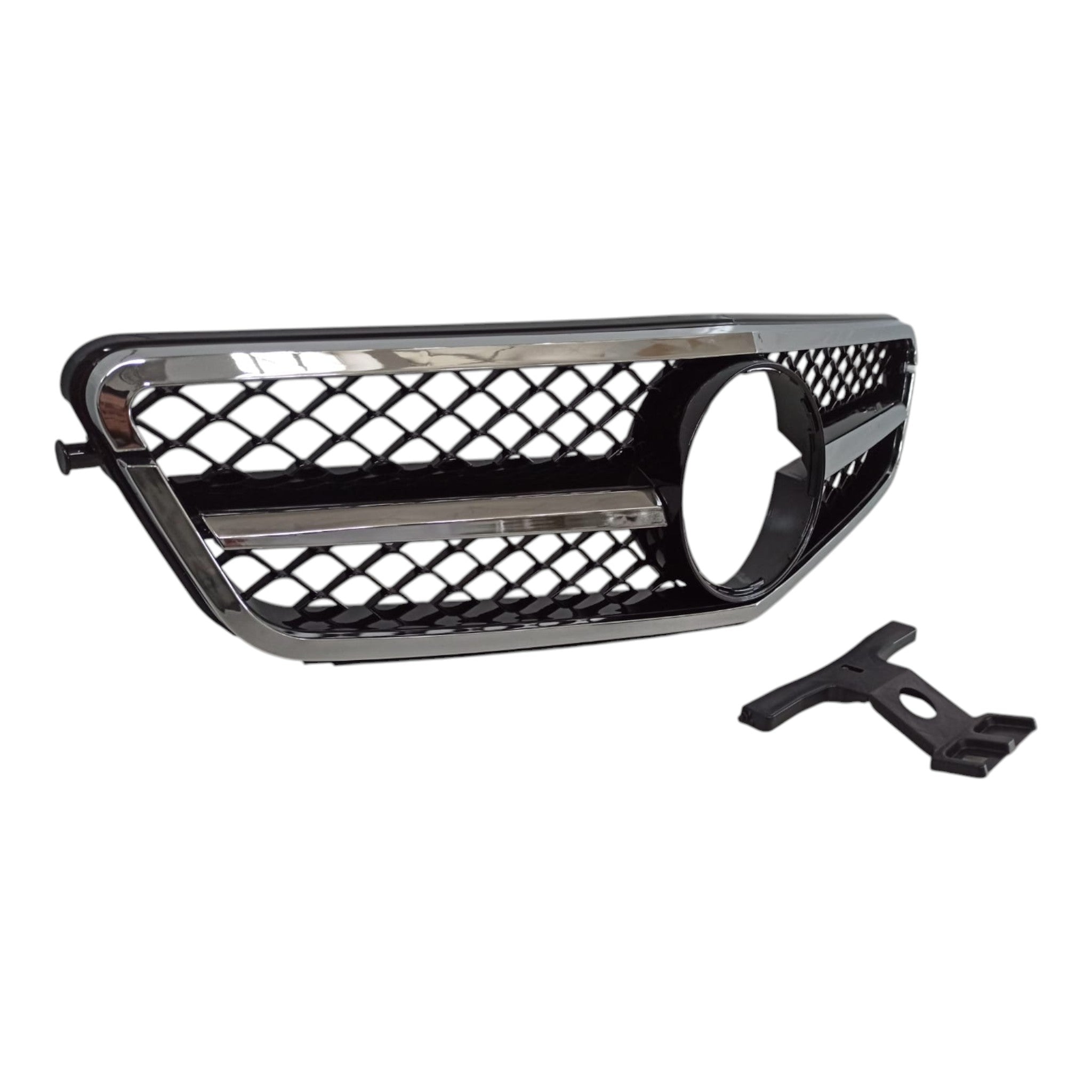 SL chrome black front radiator grille for Mercedes C-Class W204 (2007-2014) from Custom Class, featuring a stylish and sporty design.