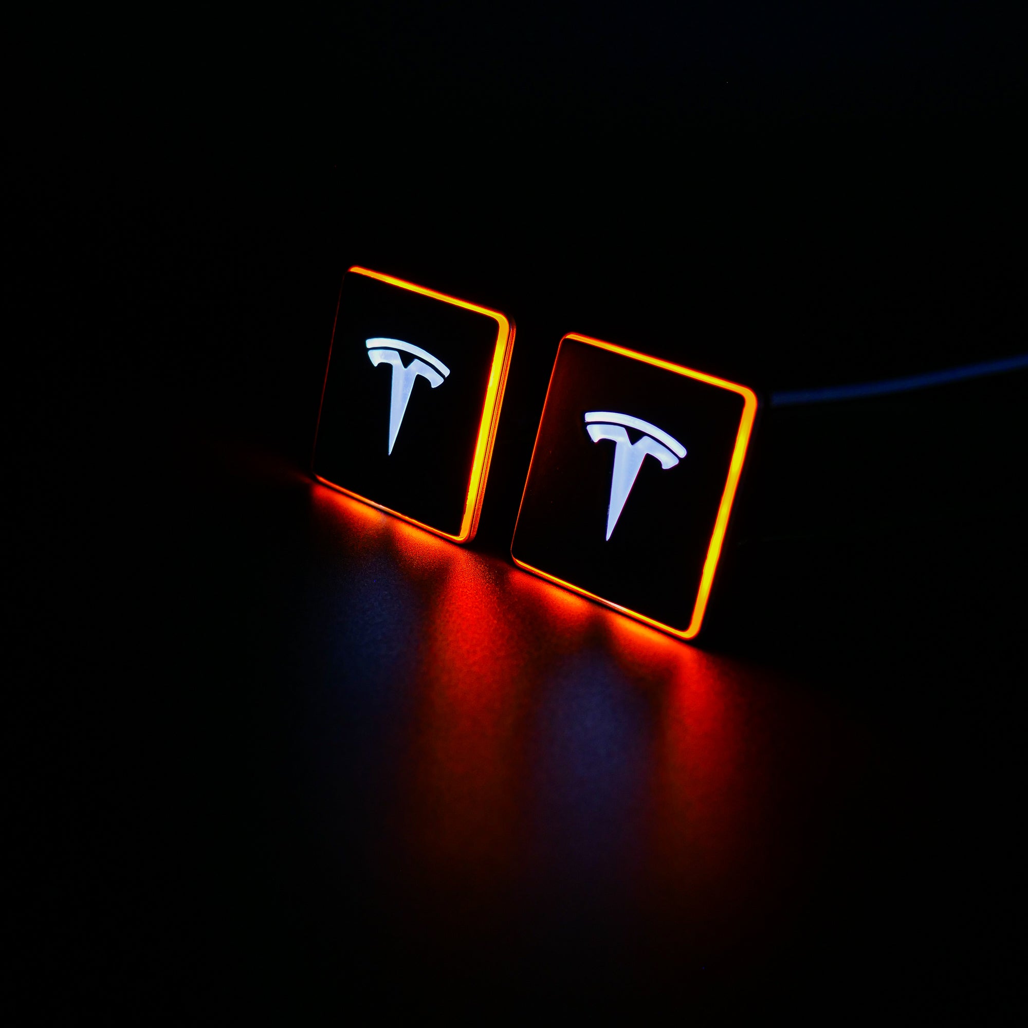 Seat emblems with LED illumination for Tesla Model S, 3, X, Y, and Cybertruck - Custom Class