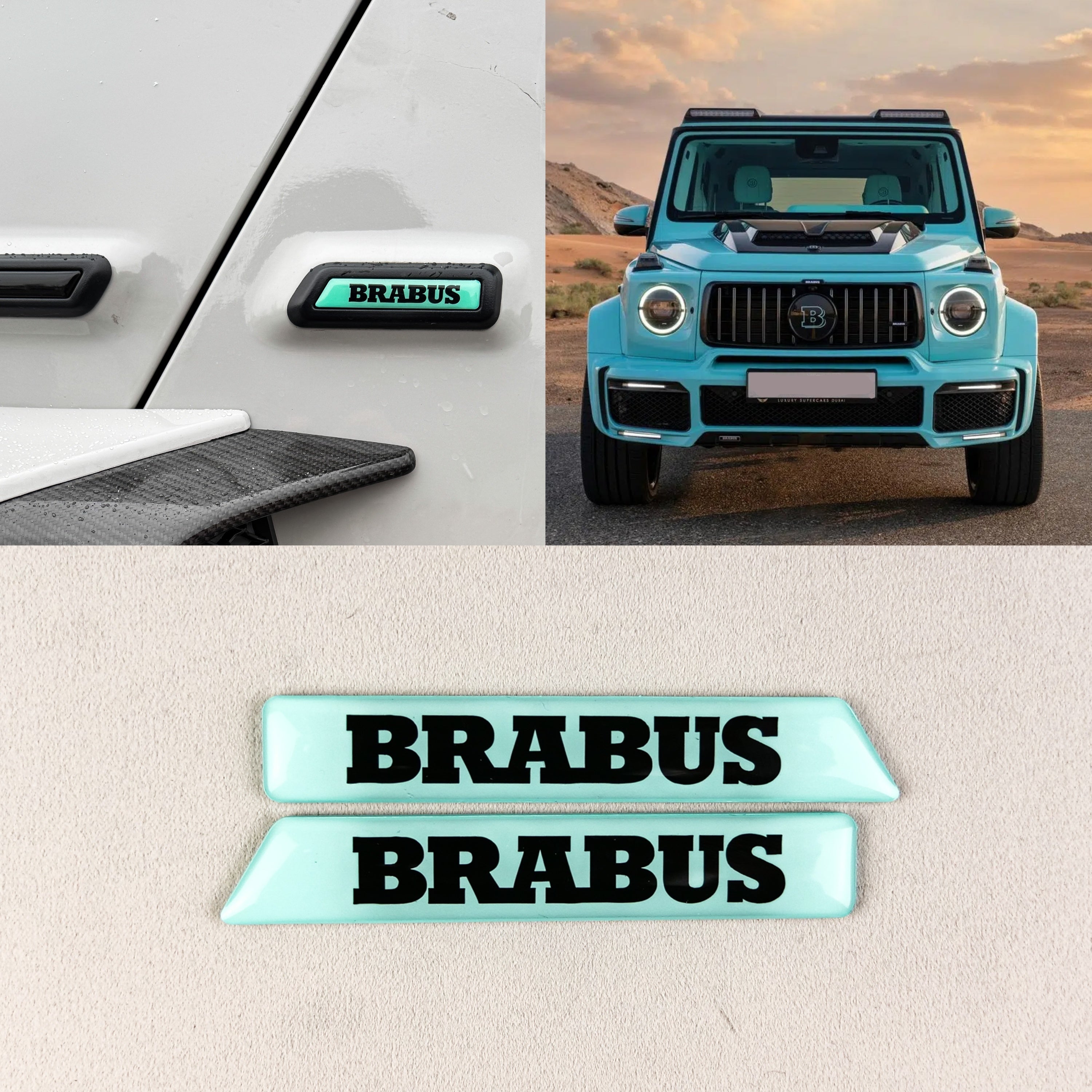 Tiffany Blue Side Moulding Inserts Brabus Style for Mercedes W463A W464 G-Class - Custom Class