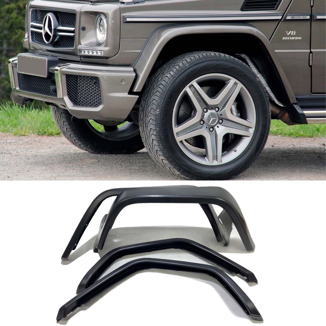 AMG Fender Flares 12cm for Mercedes-Benz W463 G-Wagon from Custom Class, made of high-quality ABS plastic.