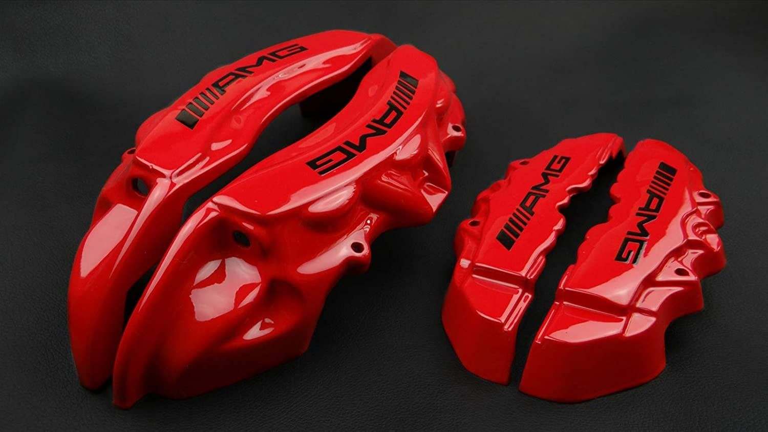 AMG Red Disc Caliper Covers for Mercedes G-Wagon W463 from Custom Class, made of fiberglass reinforced plastic.