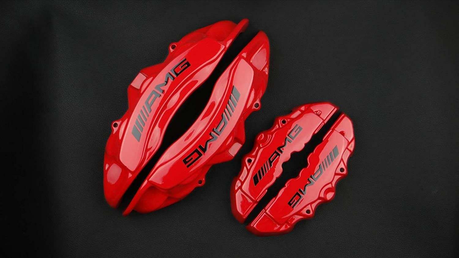 AMG Red Disc Caliper Covers for Mercedes G-Wagon W463 from Custom Class, made of fiberglass reinforced plastic.