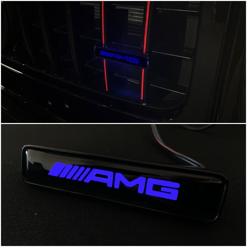 AMG Front Grille Blue LED Illuminated Logo Badge Emblem for Mercedes Benz G-Wagon G-Class W463 W463A W465 - Custom Class