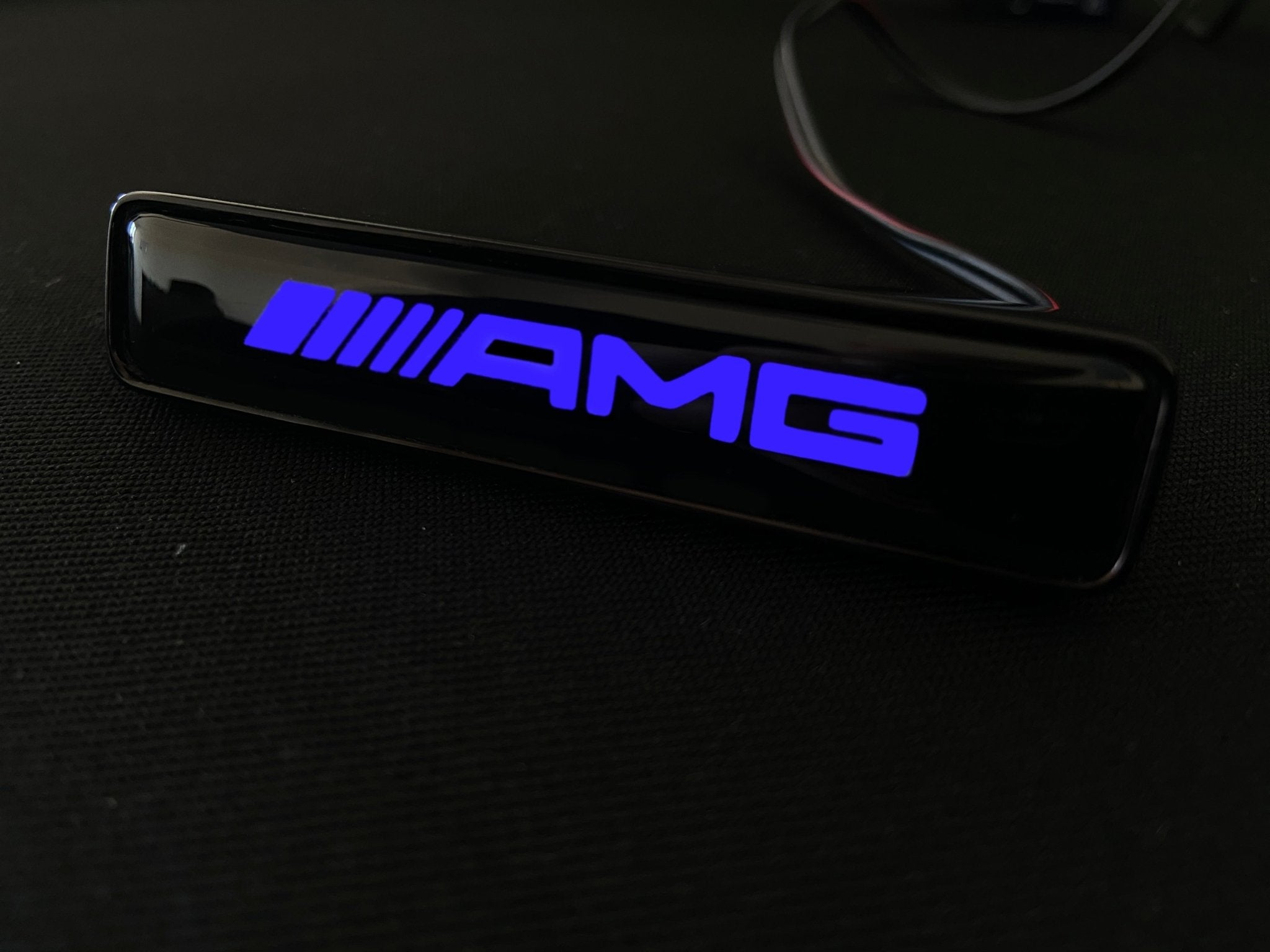 AMG Front Grille Blue LED Illuminated Logo Badge Emblem for Mercedes Benz G-Wagon G-Class W463 W463A W465 - Custom Class