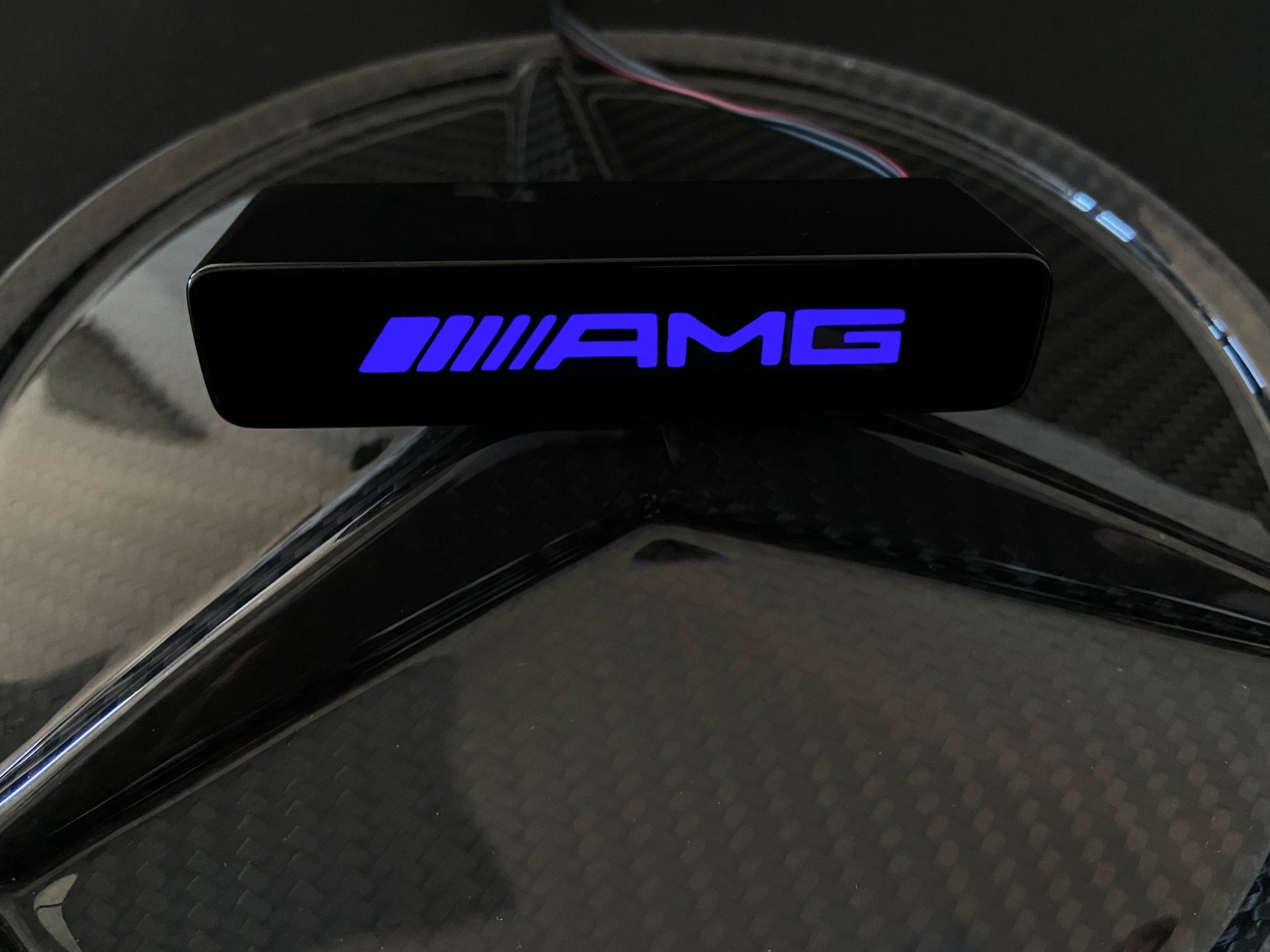 AMG Front Grille Blue LED Illuminated Logo Badge Emblem for Mercedes Benz G-Wagon G-Class W463 W463A W465 - Custom Class