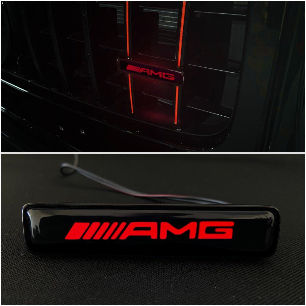 AMG Front Grille red LED Illuminated Logo Badge Emblem for Mercedes Benz G-Wagon G-Class W463 W463A W465 - Custom Class