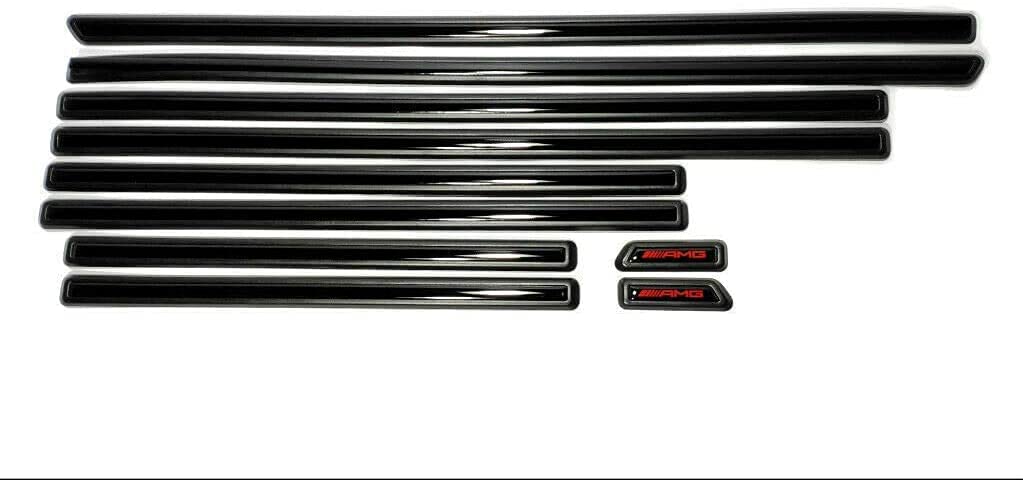 AMG style Side Black Piano Moldings INSERTIONS ONLY 10pc Set for Mercedes-Benz G-Wagon W463A G63 G500 - Custom Class