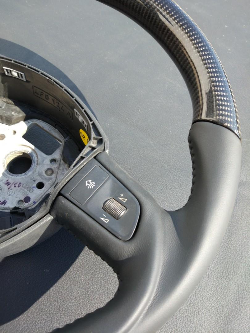 Audi A3 A4 A6 Q7 Steering Wheel Carbon Leather - Custom Class