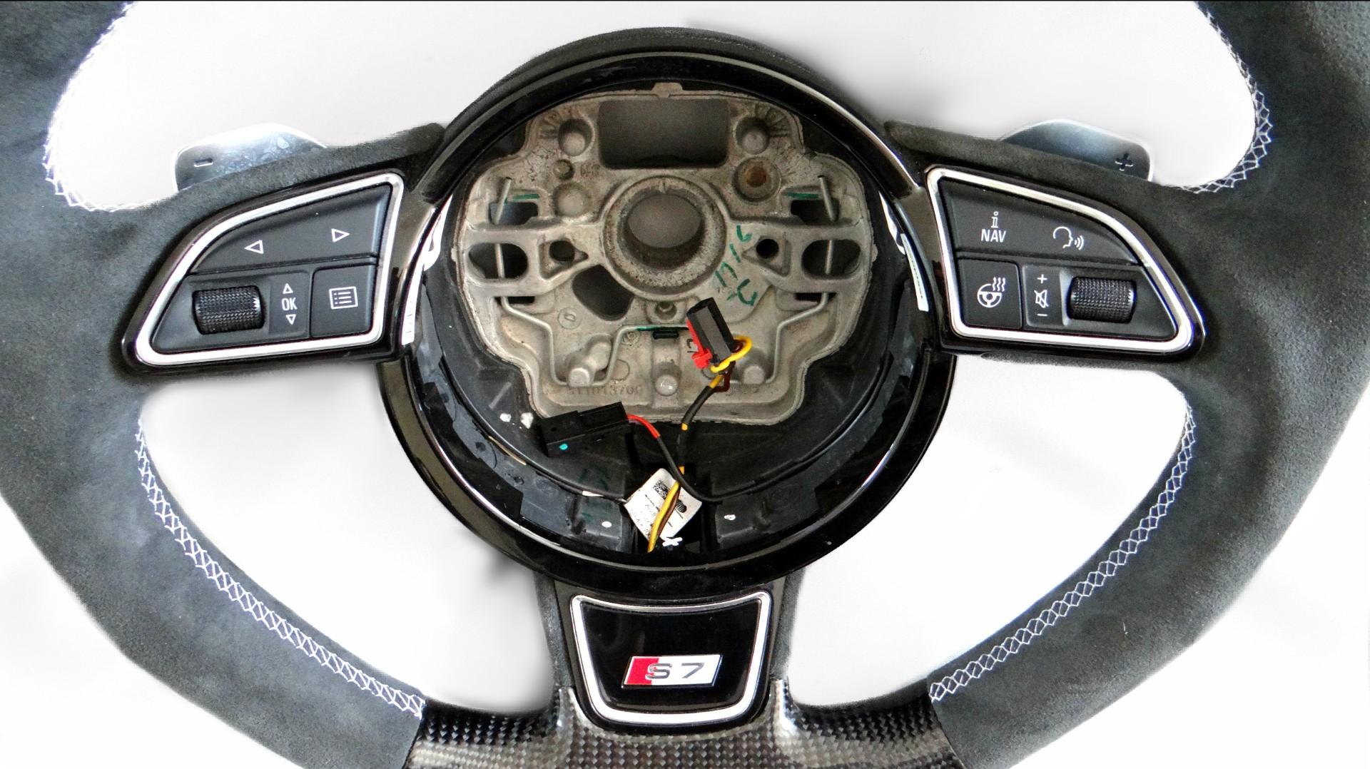 Audi A6 S6 A7 S7 A8 S8 Steering Wheel Carbon Alcantara - Custom Class