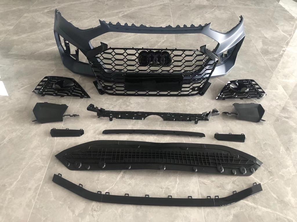 RS4 style front bumper set with grille for Audi A4 S4 B9 facelift 2020+ from Custom Class, ready to be painted.