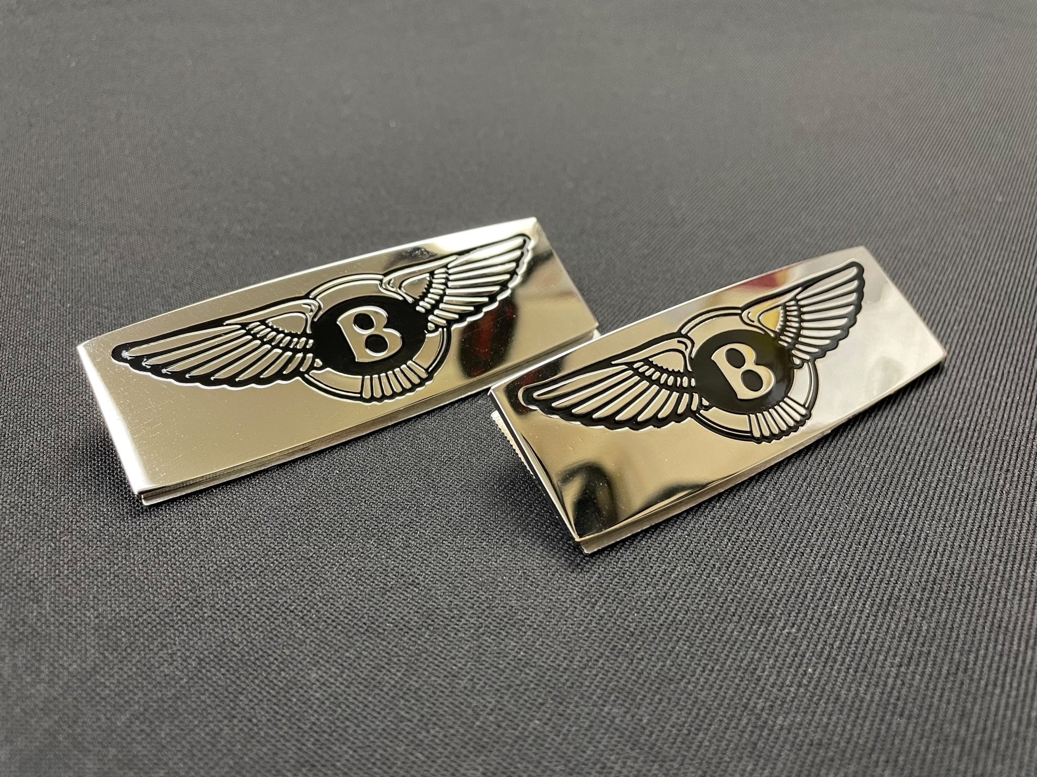 Bentley Any Model Metal Chrome Glossy Floor mats Badges Emblems Logo 2 pcs - Custom Class