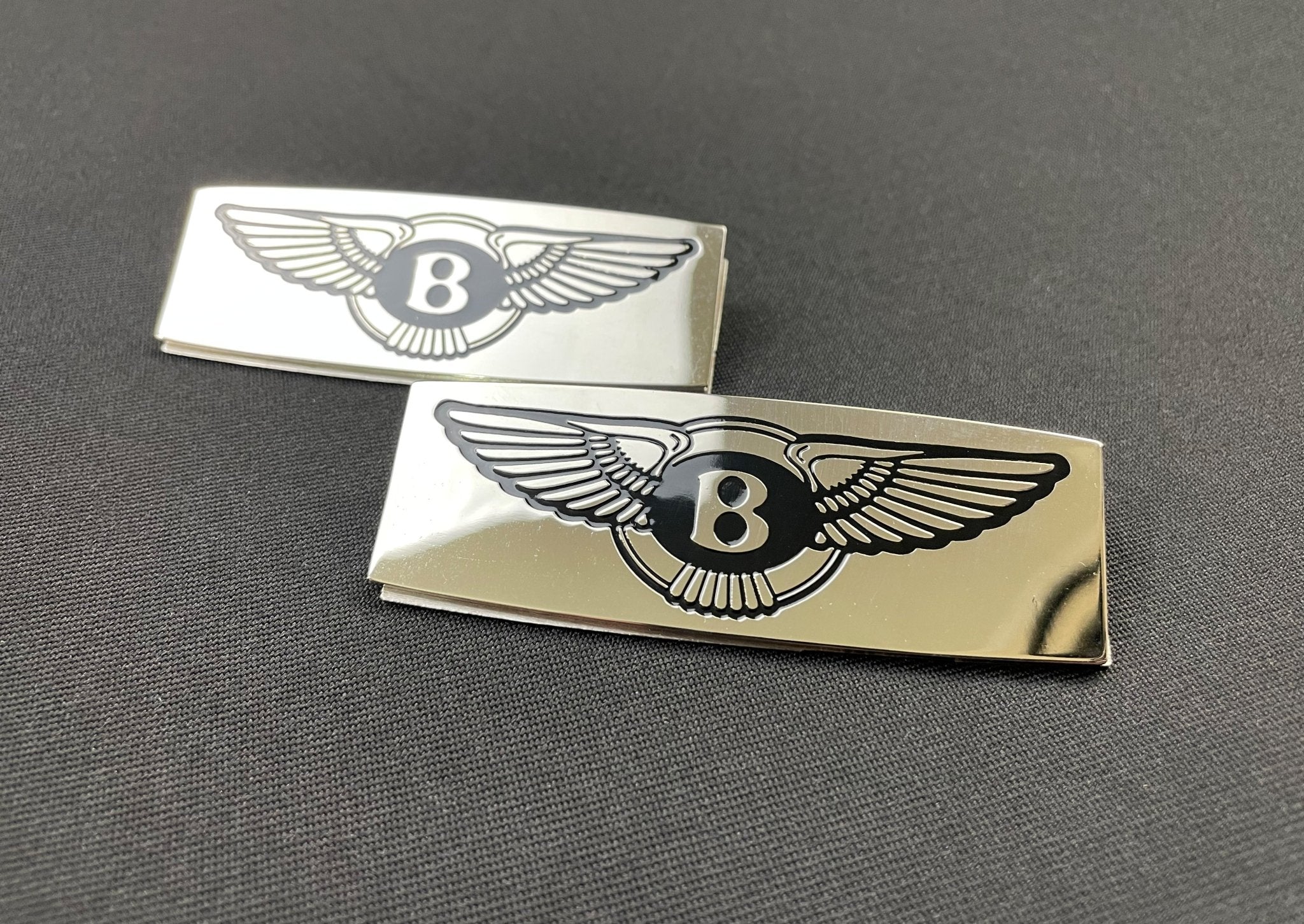 Bentley Any Model Metal Chrome Glossy Floor mats Badges Emblems Logo 2 pcs - Custom Class