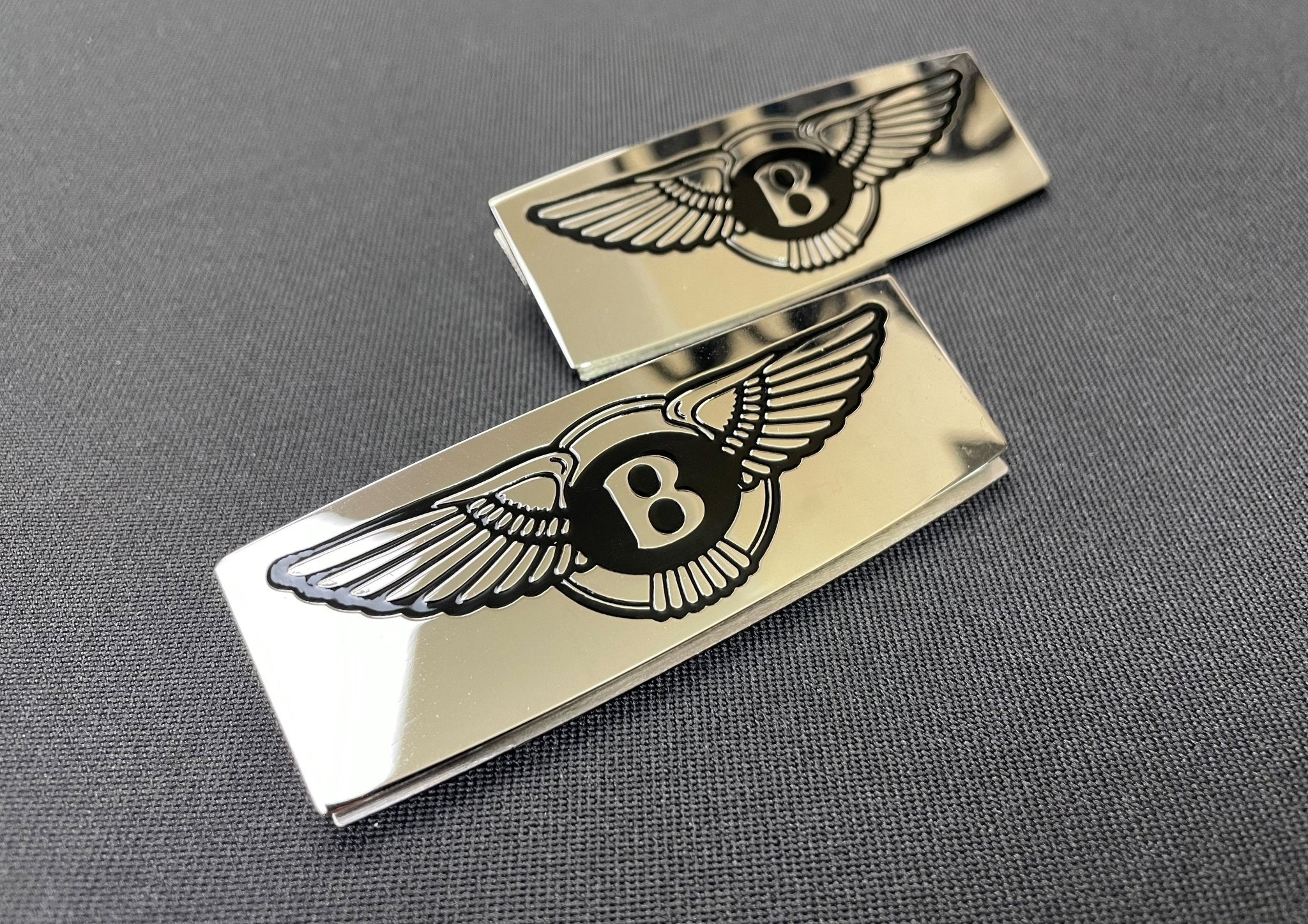 Bentley Any Model Metal Chrome Glossy Floor mats Badges Emblems Logo 2 pcs - Custom Class