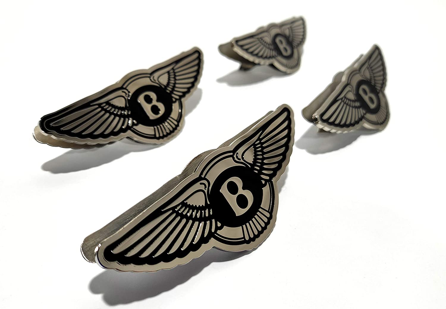 Bentley Bentayga Continental Spur Style Metal Chrome Glossy Seats Badge Emblem Logo 4 pcs Interior - Custom Class