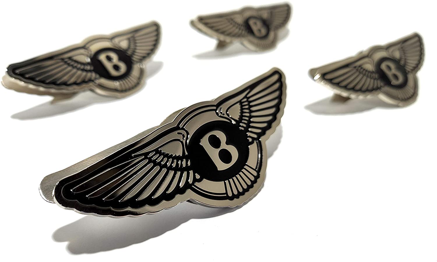 Bentley Bentayga Continental Spur Style Metal Chrome Glossy Seats Badge Emblem Logo 4 pcs Interior - Custom Class