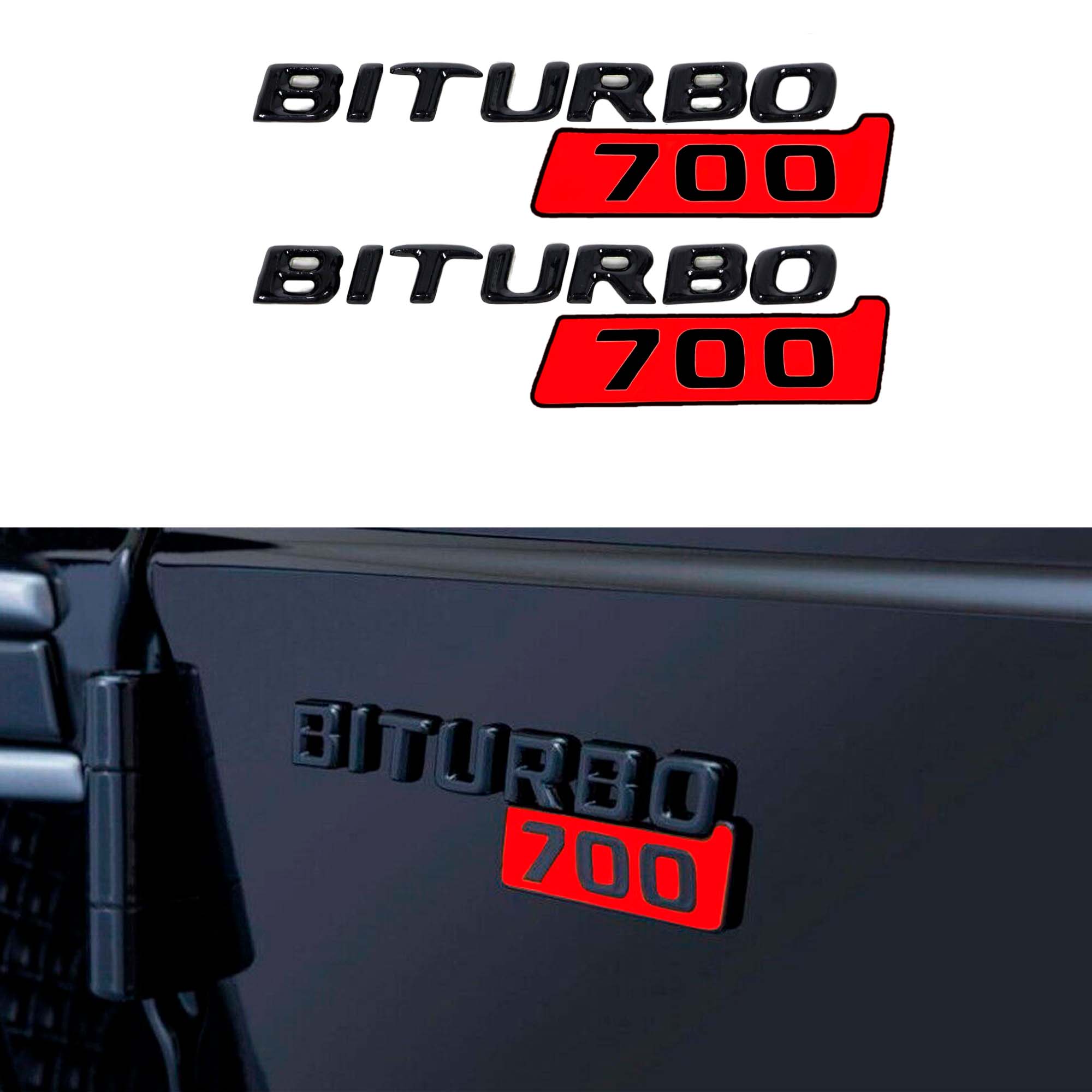 Biturbo 700 Metallic Emblem Logo Badges 16 pcs Set for Mercedes W463 W463A G-Wagon