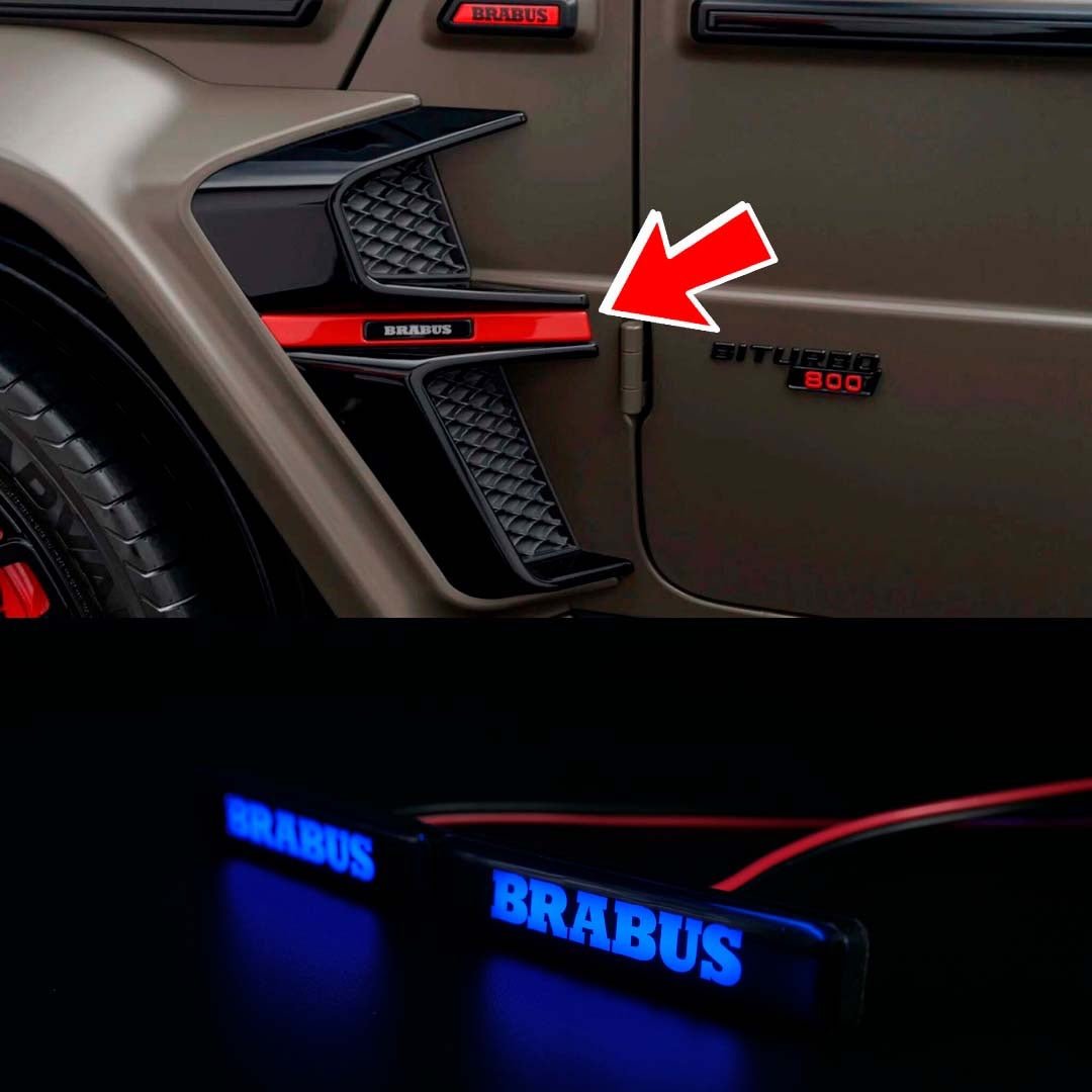Blue Brabus LED emblem for fender inserts Brabus Widestar body kit Mercedes W463A - Custom Class