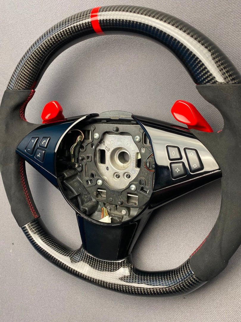 BMW E60 E63 E61 Steering Wheel Carbon Alcantara - Custom Class
