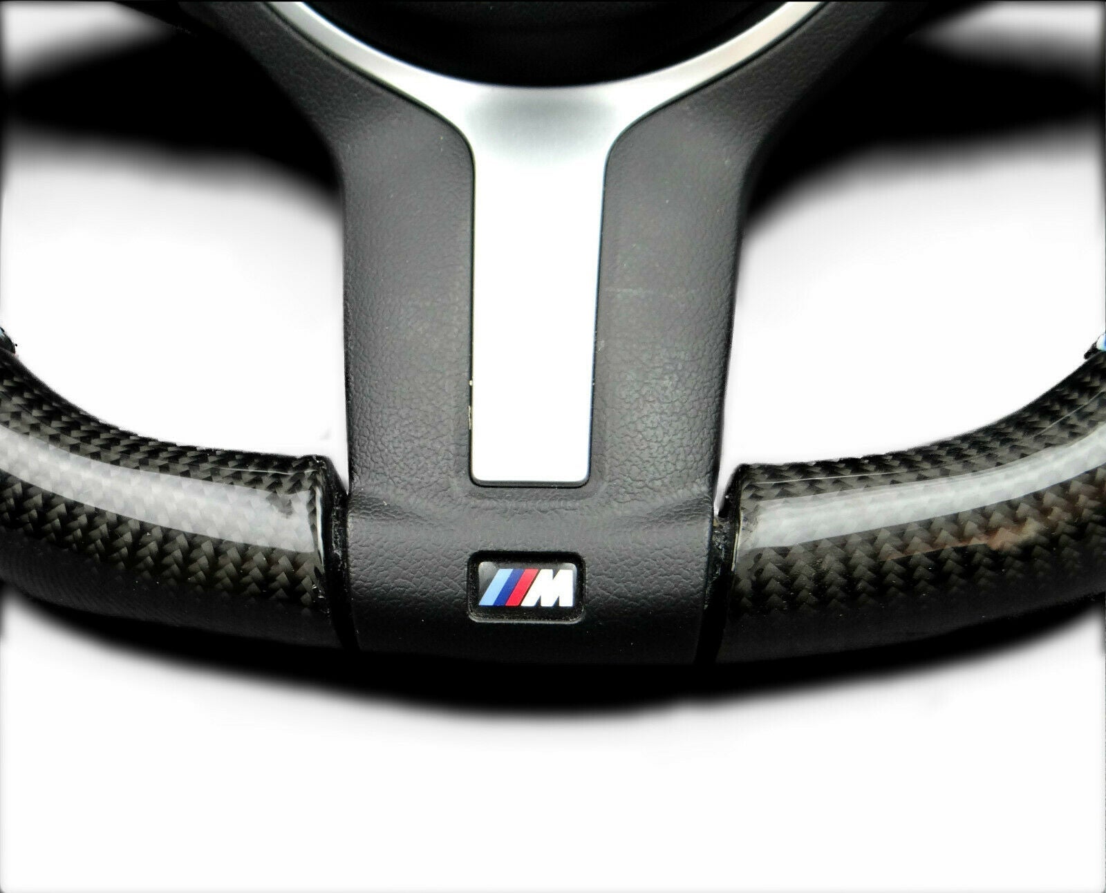 BMW F15 F30 M Style Steering Wheel Carbon Fiber Leather Flat Bottom - Custom Class