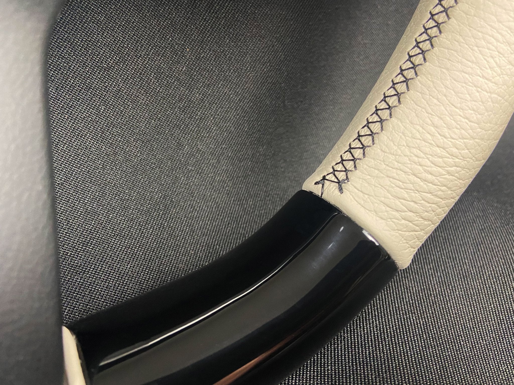 BMW F15 F30 M Style Steering Wheel Carbon Fiber White Leather Paddle Shifts - Custom Class