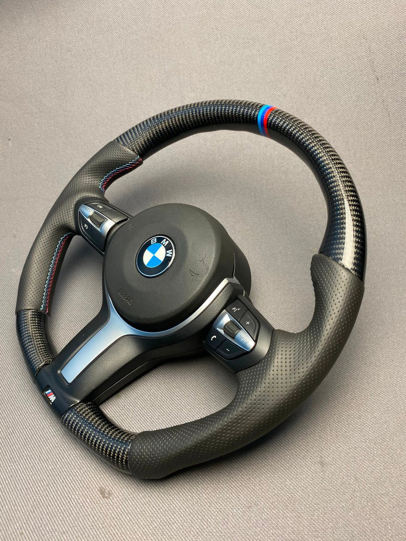 BMW F30 F20 F22 F32 F33 X5 F15 X6 F16 Steering Wheel Carbon Leather - Custom Class