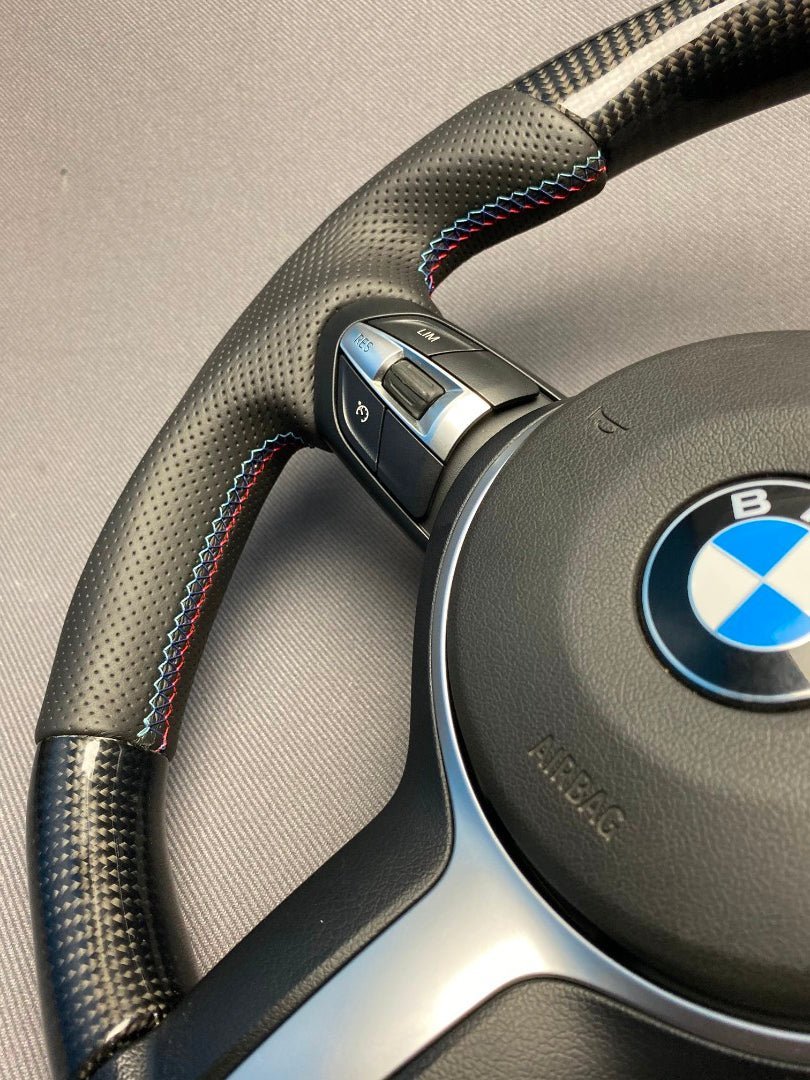 BMW F30 F20 F22 F32 F33 X5 F15 X6 F16 Steering Wheel Carbon Leather - Custom Class